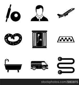 Studio icons set. Simple set of 9 studio vector icons for web isolated on white background. Studio icons set, simple style