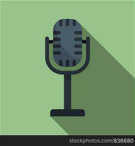 Studio microphone icon. Flat illustration of studio microphone vector icon for web design. Studio microphone icon, flat style