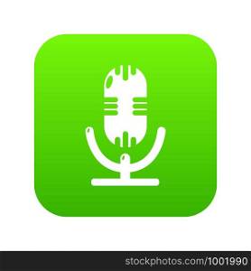 Studio microphone icon green vector isolated on white background. Studio microphone icon green vector
