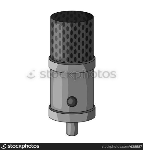 Studio microphone icon in monochrome style isolated on white background vector illustration. Studio microphone icon monochrome