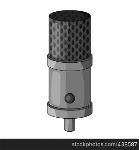Studio microphone icon in monochrome style isolated on white background vector illustration. Studio microphone icon monochrome