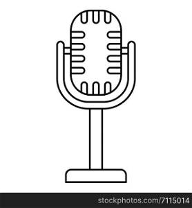 Studio microphone icon. Outline studio microphone vector icon for web design isolated on white background. Studio microphone icon, outline style