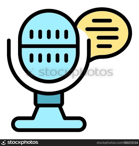 Studio microphone icon outline vector. Work goal. Office consult color flat. Studio microphone icon vector flat