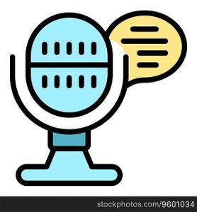 Studio microphone icon outline vector. Work goal. Office consult color flat. Studio microphone icon vector flat