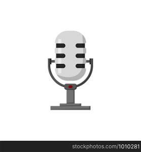 studio microphone on a white background in flat. studio microphone on a white background, flat
