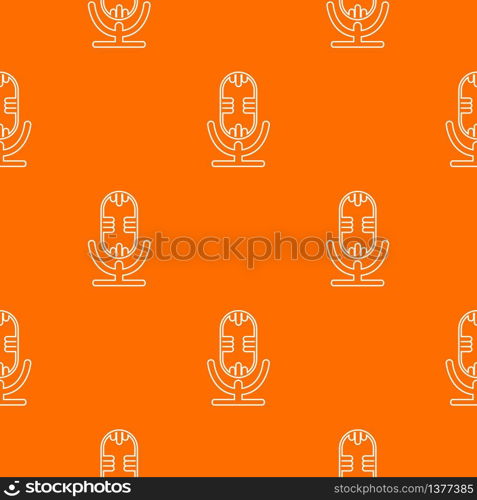 Studio microphone pattern vector orange for any web design best. Studio microphone pattern vector orange