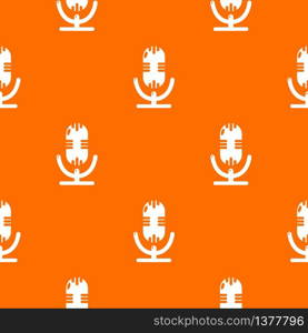 Studio microphone pattern vector orange for any web design best. Studio microphone pattern vector orange