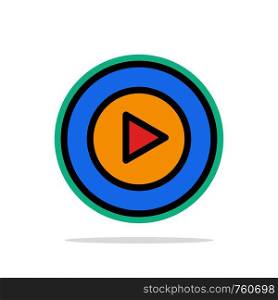 Studio, Play, Video, mp4 Abstract Circle Background Flat color Icon