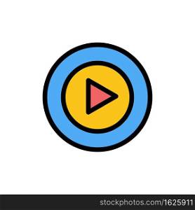 Studio, Play, Video, mp4 Flat Color Icon. Vector icon banner Template