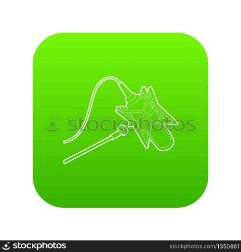 Studio retro microphone icon green vector isolated on white background. Studio retro microphone icon green vector