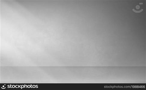Studio room with shade and light on floor Grey Cement texture, Vector 3D Backdrop Gray Concrete with empty wall room surface, racked texture pattern. Banner background for loft design concepts