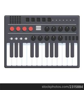 Studio synthesizer icon cartoon vector. Dj music. Acid piano. Studio synthesizer icon cartoon vector. Dj music