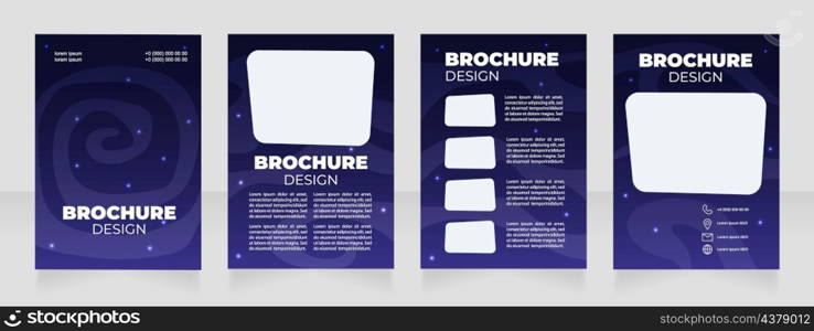 Study astronomy in high school blank brochure design. Template set with copy space for text. Premade corporate reports collection. Editable 4 paper pages. Arial Black, Regular fonts used. Study astronomy in high school blank brochure design
