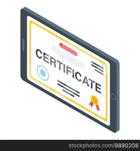 Study certificate icon. Isometric of study certificate vector icon for web design isolated on white background. Study certificate icon, isometric style