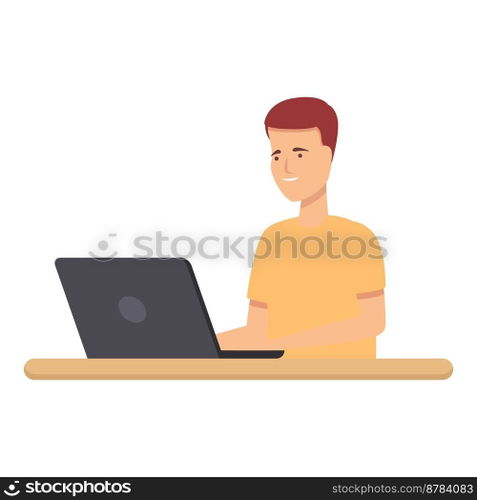 Study coding icon cartoon vector. Computer education. Child work. Study coding icon cartoon vector. Computer education