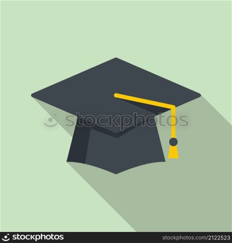 Study graduation hat icon flat vector. College diploma. Student school. Study graduation hat icon flat vector. College diploma
