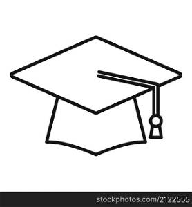 Study graduation hat icon outline vector. College diploma. Student school. Study graduation hat icon outline vector. College diploma