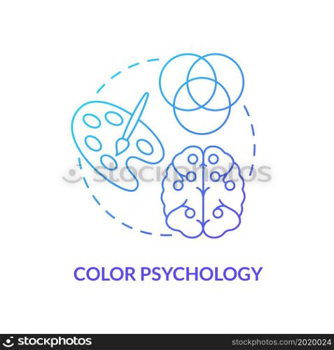 Study of hues concept icon. Colour psychology. Impact consumer perception. Brand identity. Customers visual attraction abstract idea thin line illustration. Vector isolated outline color drawing. Study of hues concept icon