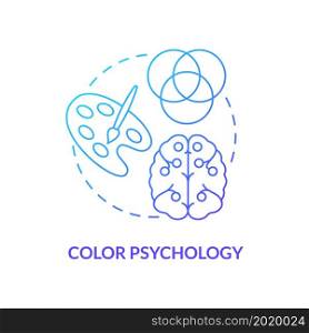 Study of hues concept icon. Colour psychology. Impact consumer perception. Brand identity. Customers visual attraction abstract idea thin line illustration. Vector isolated outline color drawing. Study of hues concept icon