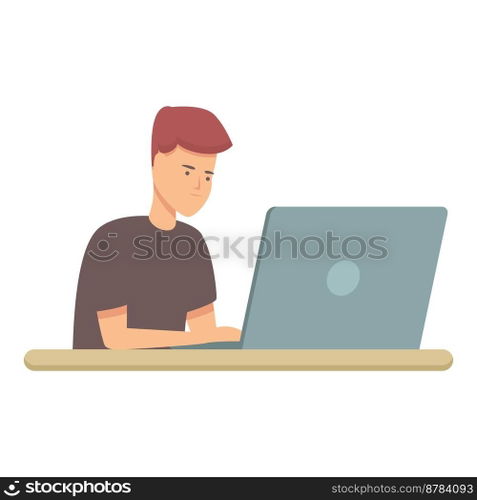 Study programming icon cartoon vector. Computer class. Smart laptop. Study programming icon cartoon vector. Computer class