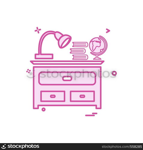 Study table icon design vector