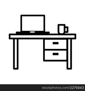 Study table icon vector sign and symbols on trendy design