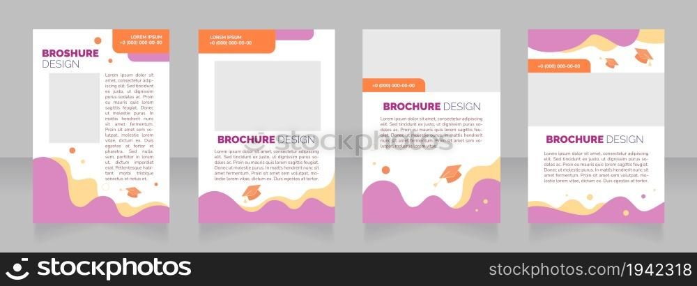 Studying bachelor program abroad blank brochure layout design. Vertical poster template set with empty copy space for text. Premade corporate reports collection. Editable flyer paper pages. Studying bachelor program abroad blank brochure layout design