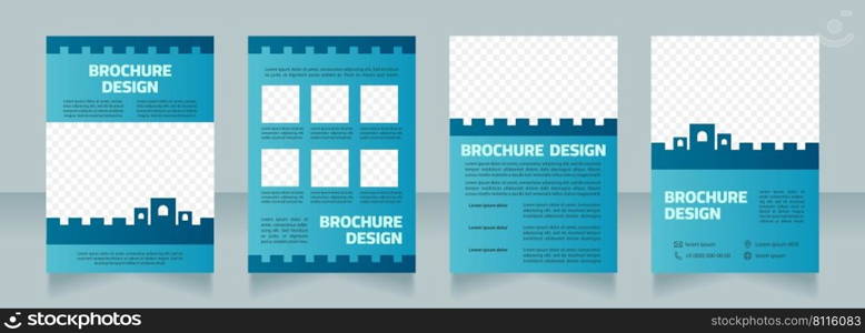 Studying of medieval architecture blank brochure design. Template set with copy space for text. Premade corporate reports collection. Editable 4 paper pages. Myriad Pro, Cairo fonts used. Studying of medieval architecture blank brochure design