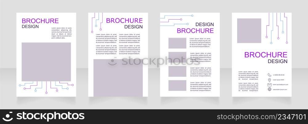 Studying technology for junior children blank brochure design. Template set with copy space for text. Premade corporate reports collection. Editable 4 paper pages. Arial, Myriad Pro fonts used. Studying technology for junior children blank brochure design