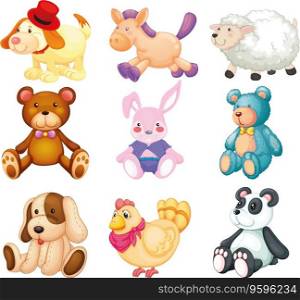 Stuffed animals vector image