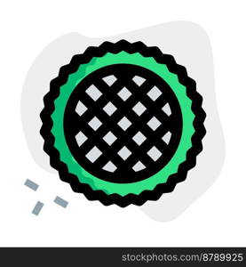 Stuffed crostata outline vector icon