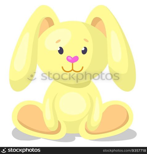 Stuffed rabbit toy vector design element. Cute bunny. Abstract customizable symbol for infographic with blank copy space. Editable shape for instructional graphics. Visual data presentation component. Stuffed rabbit toy vector design element