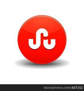 StumbleUpon icon in simple style on a white background. StumbleUpon icon, simple style