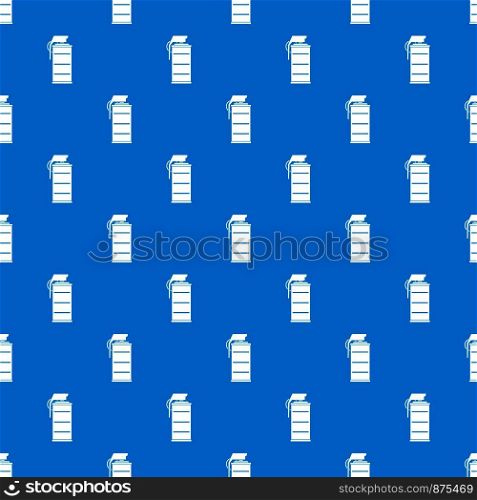 Stun grenade pattern repeat seamless in blue color for any design. Vector geometric illustration. Stun grenade pattern seamless blue