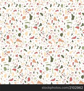 Stunning modern terrazzo vector seamless pattern design. Great for spring summer, fabric, textile, background, wallpaper, scrap booking, gift wrap, accessories, and clothing.