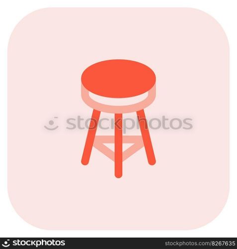 Sturdy cushioned stool with a footrest