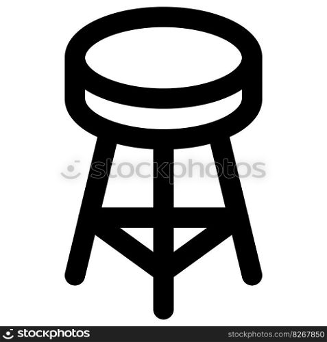 Sturdy cushioned stool with a footrest