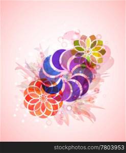 Style abstract floral background. Eps10 vector illustration. Contains transparency elements and opacity layers