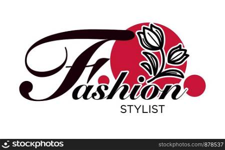 Style consultant, poster with elegant stylish dress clothing vector. Clients girls support of shop, store with glamorous items to female customers. Deal on market, professional advice of worker. Style consultant, poster with elegant stylish dress clothing vector.