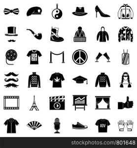 Style icons set. Simple style of 36 style vector icons for web isolated on white background. Style icons set, simple style