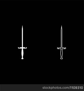 Stylet knife Stiletto icon outline set white color vector illustration flat style simple image
