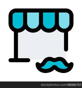 Styling the mustache in salon isolated on a white background
