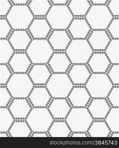 Stylish 3d pattern. Background with paper like perforated effect. Geometric design.Perforated paper with hexagons forming bee grid.