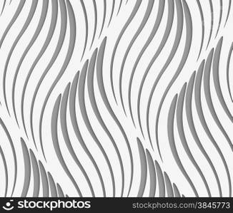 Stylish 3d pattern. Background with paper like perforated effect. Geometric design.Perforated paper with wavy striped leaves.