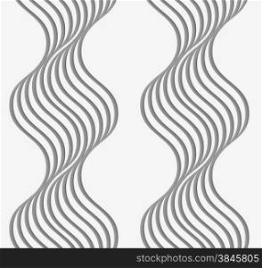 Stylish 3d pattern. Background with paper like perforated effect. Geometric design.Perforated paper with wavy stripes.