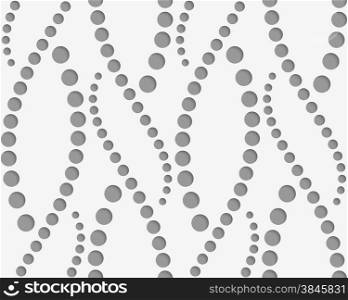 Stylish 3d pattern. Background with paper like perforated effect. Geometric design.Perforated paper with dotted wavy shapes.