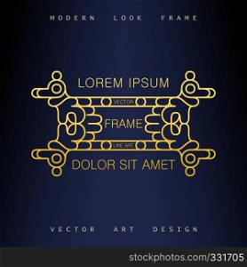 Stylish Art Deco ornate frame. Creative and artistic emblem for design. Mono line style vector design elements. Stylish Art Deco ornate frame