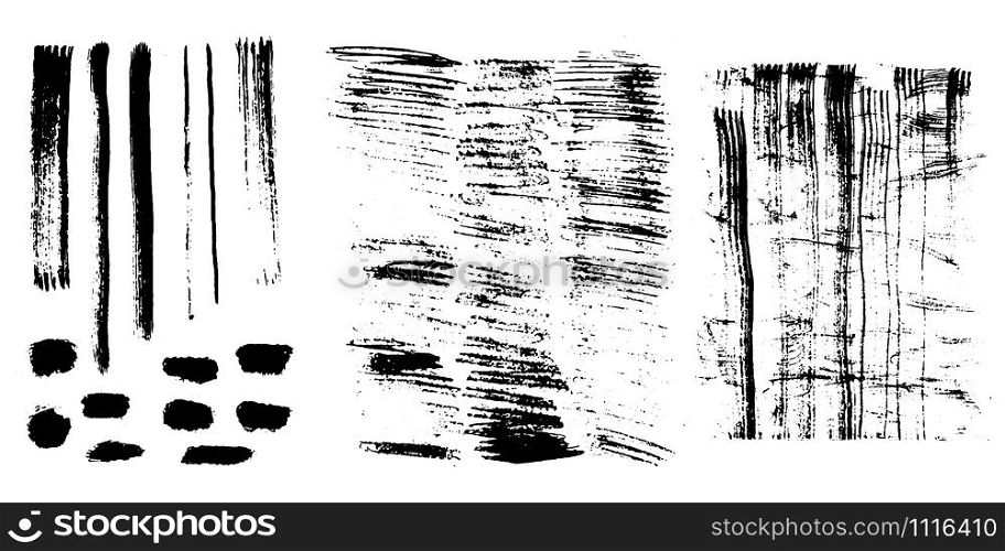 Stylish backdrop with rough brush strokes, paint marks, daub, paint traces, lines, smudges, smears, stains, scribbles isolated on white background. Vector illustration.. Stylish backdrop with rough brush strokes, paint marks, daub, paint traces, lines, smudges