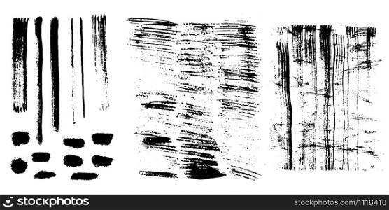 Stylish backdrop with rough brush strokes, paint marks, daub, paint traces, lines, smudges, smears, stains, scribbles isolated on white background. Vector illustration.. Stylish backdrop with rough brush strokes, paint marks, daub, paint traces, lines, smudges