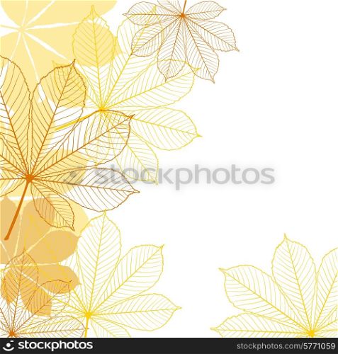 Stylish background with falling autumn leaves. Vector illustration.. Background with falling autumn leaves.